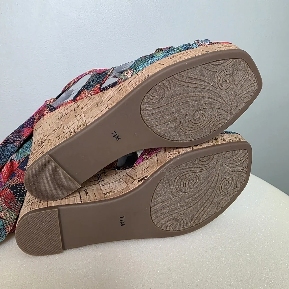 IMPO Women's Orabelle Ankle Wrap Platform Wedge Sandals Olani Bright Multi, 7.5